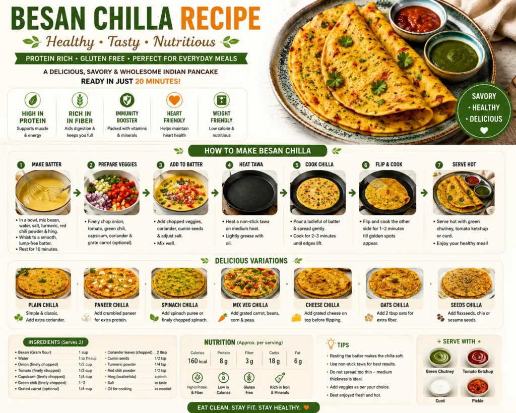 healthy besan chilla recipe with vegetables for high protein weight loss breakfast