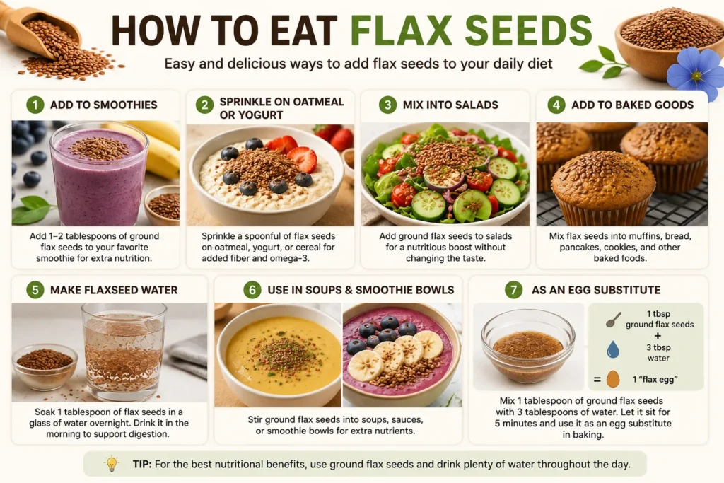 Different ways to eat flax seeds for health and weight loss