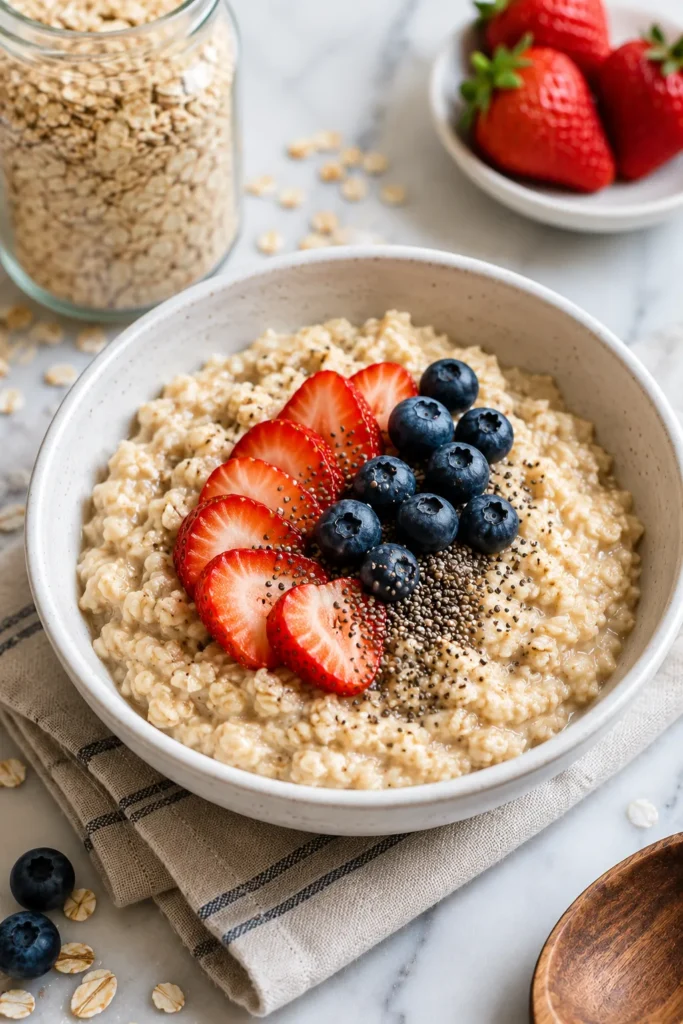 Bowl of oats as one of the best high fiber foods for weight loss