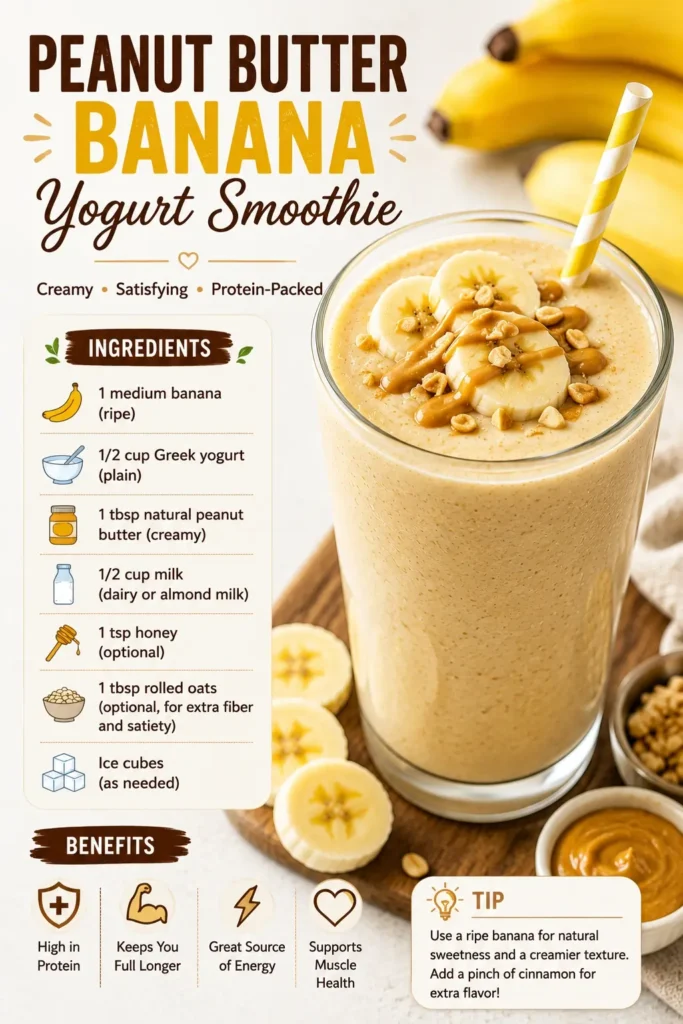 peanut butter banana yogurt smoothie recipe