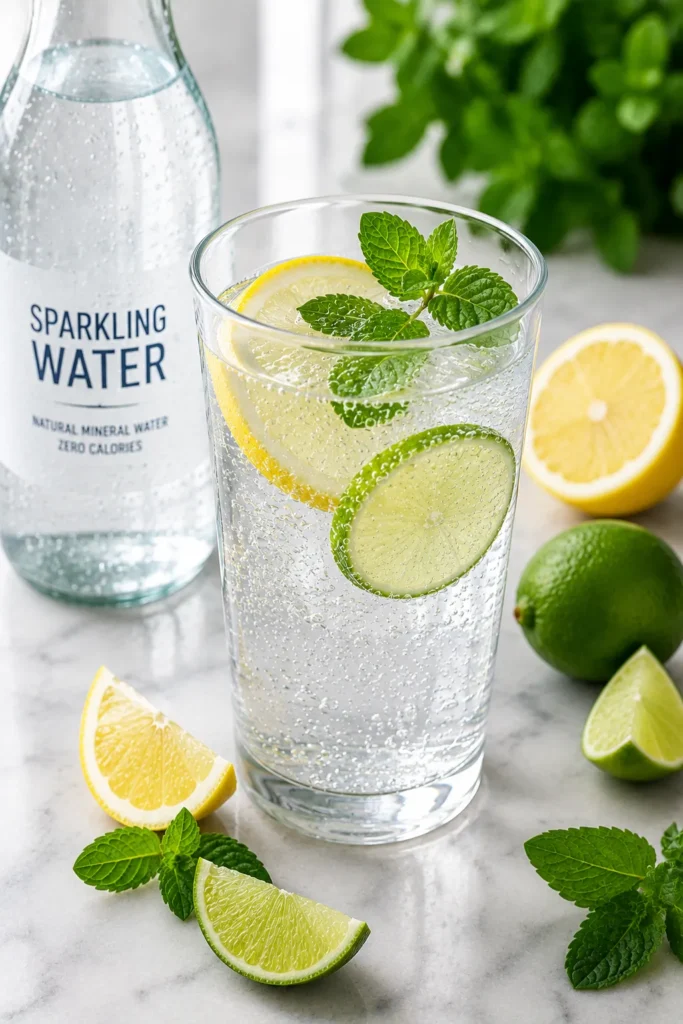 Glass of sparkling water as one of the best drinks for weight loss