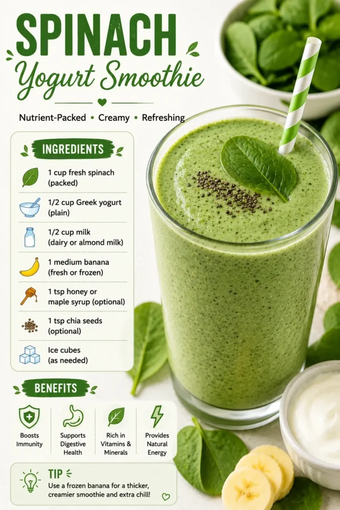 spinach yogurt smoothie recipe
