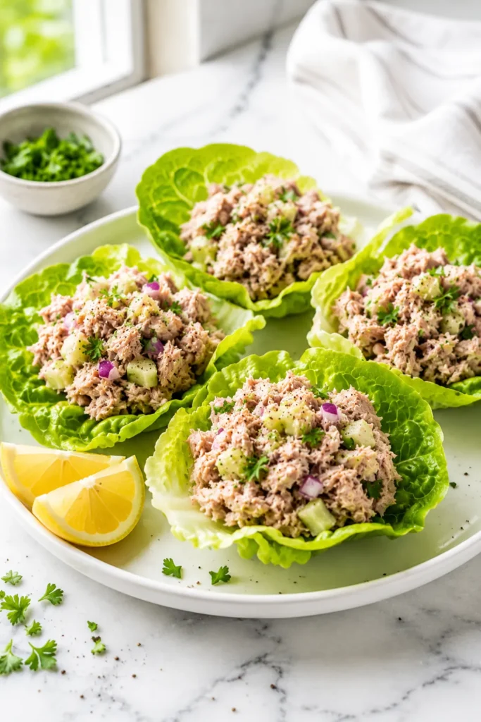 Tuna salad cups high protein snack for weight loss