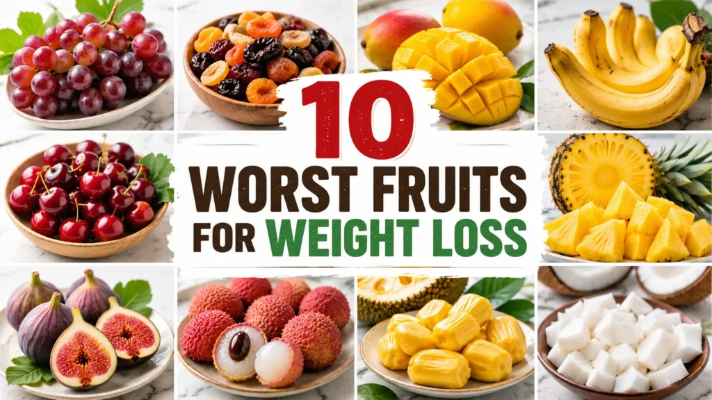 10 worst fruits for weight loss including grapes mangoes bananas pineapple and dried fruits